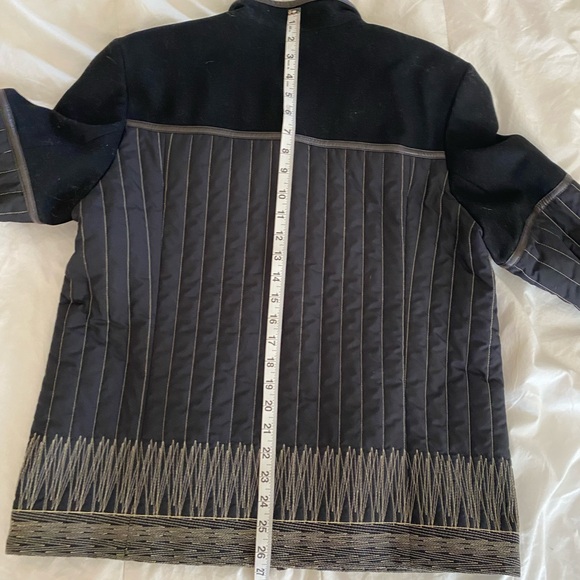 Schneiders Salzburg Wool Leather Car Coat Quilted Embroidered - Picture 10 of 13